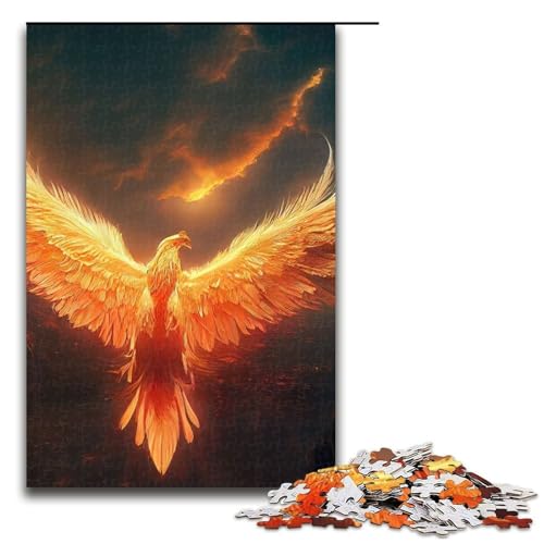 Puzzle für Erwachsene Piece Art Phoenix Holzpuzzle Denkspiel für Teenager 1000 Teile (75 x 50 cm) von DEEPPAPEU