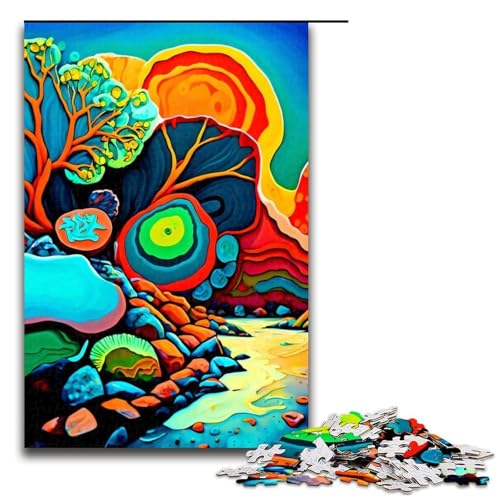 Puzzle für Erwachsene Pilztürme Fantasie-Holzpuzzle entspannende Unterhaltung Heimdekoration 1000 Teile (75 x 50 cm) von DEEPPAPEU