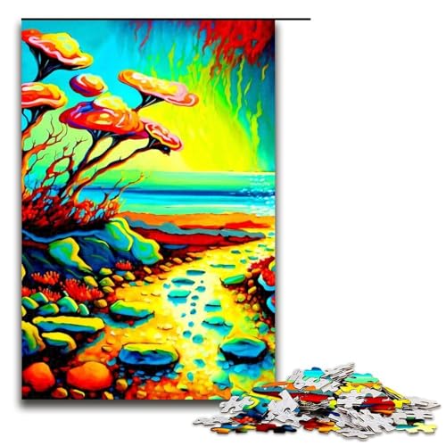 Puzzle für Erwachsene Pilztürme Fantasie-Holzpuzzle perfekt für Halloween Weihnachten Geburtstagsgeschenk 1000 Teile (75 x 50 cm) von DEEPPAPEU