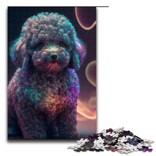 Puzzle für Erwachsene Pudel Holzpuzzle perfekt für Halloween Weihnachten Geburtstagsgeschenk 1000 Teile (75 x 50 cm) von DEEPPAPEU