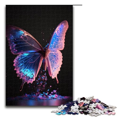 Puzzle für Erwachsene Schmetterlings-Puzzle aus Holz Denksportspiel für Teenager 1000 Teile (75 x 50 cm) von DEEPPAPEU