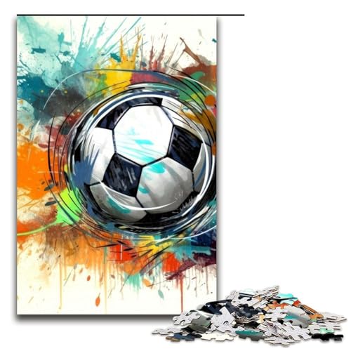 Puzzle für Erwachsene Stückkunst Fußball Holzpuzzle Denksportspiel für Teenager 1000 Teile (75 x 50 cm) von DEEPPAPEU
