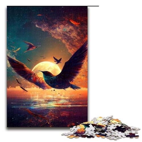 Puzzle für Erwachsene Stückkunst Kolibri Holzpuzzle Denksportspiel für Teenager 1000 Teile (75 x 50 cm) von DEEPPAPEU