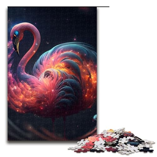 Puzzle für Erwachsene Tier-Flamingo Holzpuzzle Denksportspiel für Teenager 1000 Teile (75 x 50 cm) von DEEPPAPEU