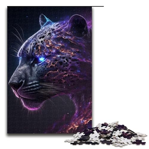 Puzzle für Erwachsene Tier-Jaguar Holzpuzzle für Erwachsene anspruchsvolles Denkspiel für Teenager Spaß für den Familienspielabend 1000 Teile (75 x 50 cm) von DEEPPAPEU