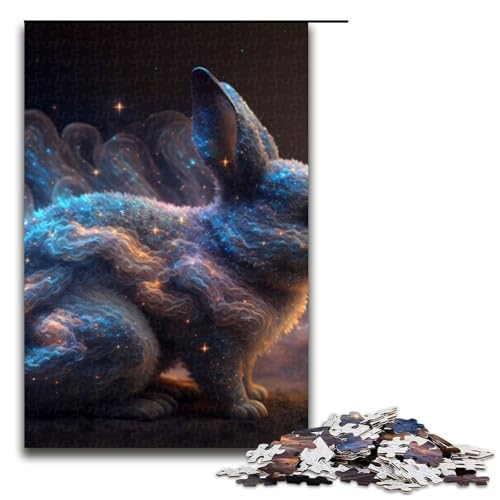 Puzzle für Erwachsene Tier-Kaninchen Holzpuzzle für Erwachsene anspruchsvolles Denkspiel für Teenager Spaß für den Familienspielabend 1000 Teile (75 x 50 cm) von DEEPPAPEU