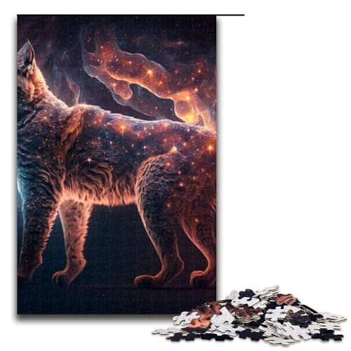 Puzzle für Erwachsene Tier-Luchs Holzpuzzle Denksportspiel für Teenager 1000 Teile (75 x 50 cm) von DEEPPAPEU