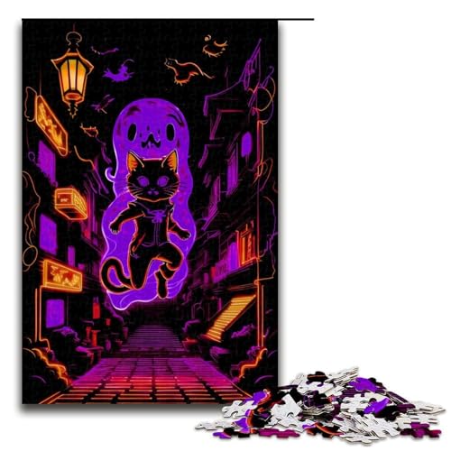 Puzzle für Erwachsene Tier-Neonlicht Holzpuzzle Denksportaufgabe Geschenk pädagogische Aktivität für Teenager 1000 Teile (75 x 50 cm) von DEEPPAPEU