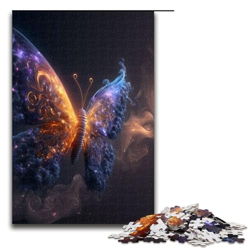 Puzzle für Erwachsene Tier-Schmetterling Holzpuzzle perfekt für Halloween Weihnachten Geburtstagsgeschenk 1000 Teile (75 x 50 cm) von DEEPPAPEU