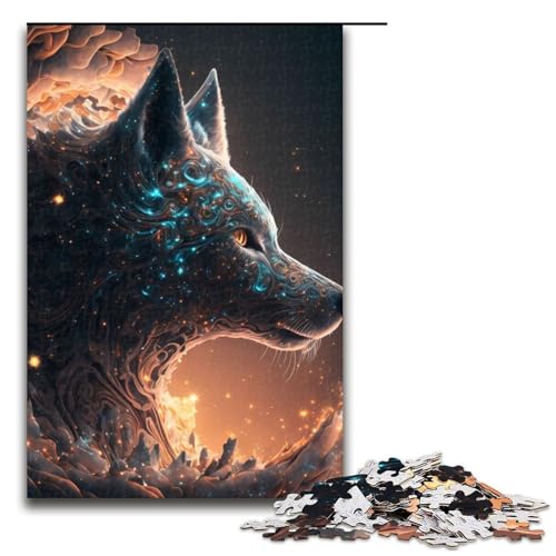 Puzzle für Erwachsene Tier-Wolf-Puzzles für Erwachsene anspruchsvolle Denksportaufgabe Familienaktivität Heimdekoration 1000 Teile (75 x 50 cm) von DEEPPAPEU