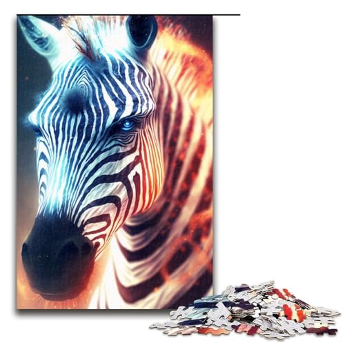 Puzzle für Erwachsene Tier-Zebra Holzpuzzle Denksportspiel für Teenager 1000 Teile (75 x 50 cm) von DEEPPAPEU