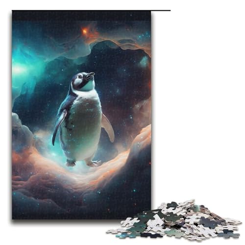 Puzzle für Erwachsene Tierpinguine Holzpuzzle perfekt für Halloween Weihnachten Geburtstagsgeschenk 1000 Teile (75 x 50 cm) von DEEPPAPEU