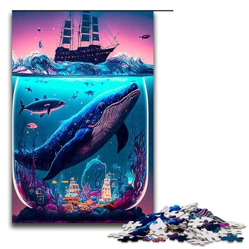 Puzzle für Erwachsene Tierwale Holzpuzzle entspannende Unterhaltung Heimdekoration 1000 Teile (75 x 50 cm) von DEEPPAPEU