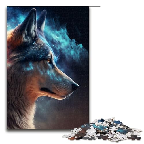 Puzzle für Erwachsene Tierwolf Holzpuzzle perfekt für Halloween Weihnachten Geburtstagsgeschenk 1000 Teile (75 x 50 cm) von DEEPPAPEU