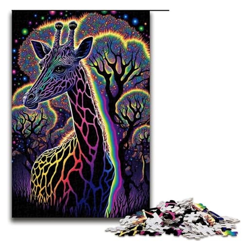 Puzzle für Erwachsene abstraktes psychedelisches Holzpuzzle Denkspiel für Teenager 1000 Teile (75 x 50 cm) von DEEPPAPEU