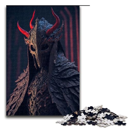 Puzzle für Erwachsene dunkler Krieger Holzpuzzle perfekt für Halloween Weihnachten Geburtstagsgeschenk 1000 Teile (75 x 50 cm) von DEEPPAPEU