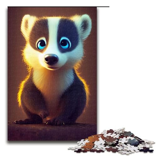 Puzzle für Erwachsene entzückende Dachs-Puzzles für Erwachsene anspruchsvolle Denksportaufgabe Familienaktivität Heimdekoration 1000 Teile (75 x 50 cm) von DEEPPAPEU