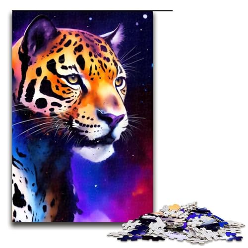 Puzzle für Erwachsene kosmischer Jaguar Holzpuzzle perfekt für Halloween Weihnachten Geburtstagsgeschenk 1000 Teile (75 x 50 cm) von DEEPPAPEU