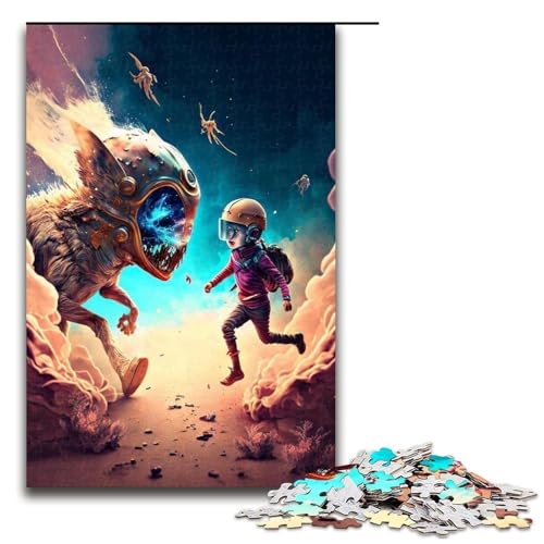 Puzzle für Erwachsene mit Alien-Monster Puzzleteile für Erwachsene Geburtstage Feiertage am besten für Weihnachten 1000 Teile (75 x 50 cm) von DEEPPAPEU