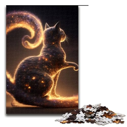 Puzzle für Erwachsene mit niedlicher Katze unmögliche Puzzleteile für Erwachsene Geschenk für Männer und Frauen Alltag und besondere Anlässe 1000 Teile (75 x 50 cm) von DEEPPAPEU