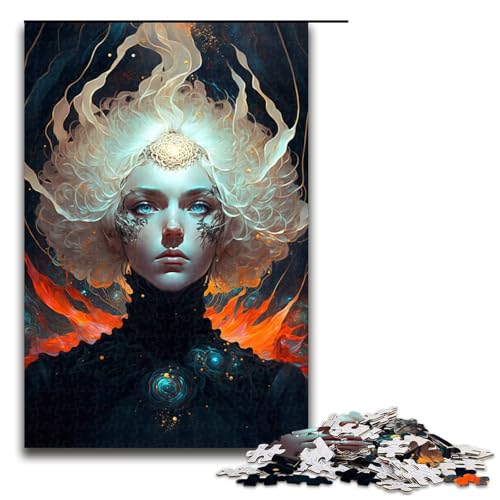 Puzzle für Erwachsene schönes Mädchen Holzpuzzle perfekt für Halloween Weihnachten Geburtstagsgeschenk 1000 Teile (75 x 50 cm) von DEEPPAPEU