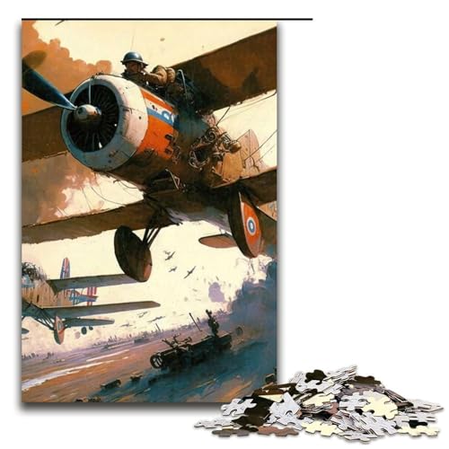 Puzzle mit 1000 Teilen Flugzeuge feuern ab. Schwierige Puzzles für Erwachsene für Teenager und Familien. Perfekte DIY-Dekoration und knifflige Herausforderung. 1000 Teile (75 x 50 cm) von DEEPPAPEU