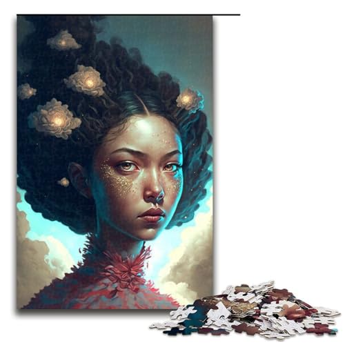 Puzzle mit schönen Mädchenteilen aus Holz perfekt für Teenager Familienzusammenhalt Denksportaufgabe und Heimdeko-Geschenk 1000 Teile (75 x 50 cm) von DEEPPAPEU