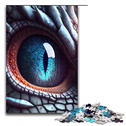 Puzzleteil wütendes Drachenauge unmögliche Puzzles für Erwachsene Familienaktivität Denksportaufgabe Heimdekoration 1000 Teile (75 x 50 cm) von DEEPPAPEU