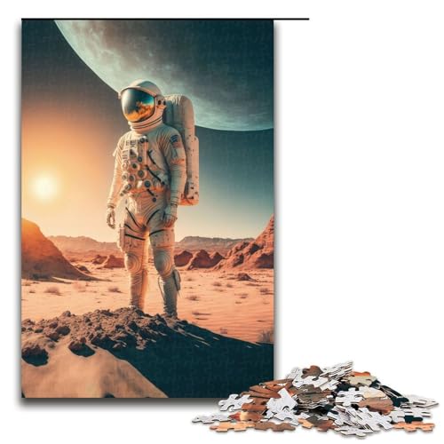 Puzzleteile „Astronaut auf neuem Planeten für Erwachsene Puzzles für Erwachsene ideal für Familienspaß Entspannung 1000 Teile (75 x 50 cm) von DEEPPAPEU