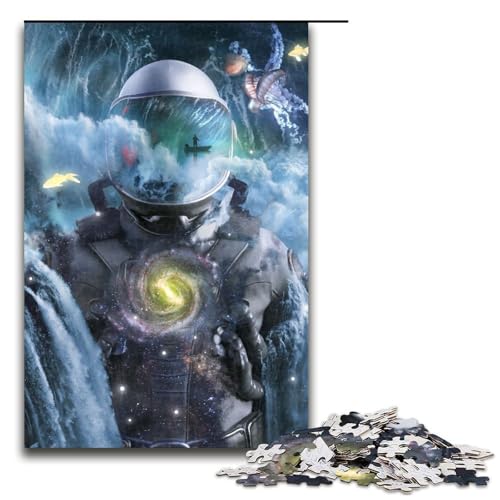 Puzzleteile „Astronaut im Ozean Holzpuzzle für Erwachsene anspruchsvolles Denkspiel für Teenager Spaß für den Familienspielabend 1000 Teile (75 x 50 cm) von DEEPPAPEU
