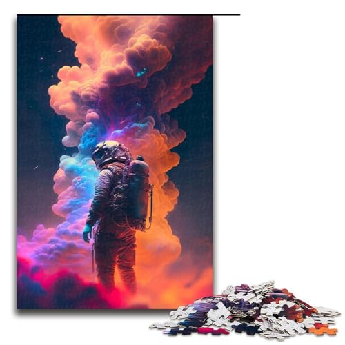 Puzzleteile „Astronaut in den Wolken entspannende Unterhaltung Heimdekoration 1000 Teile (75 x 50 cm) von DEEPPAPEU