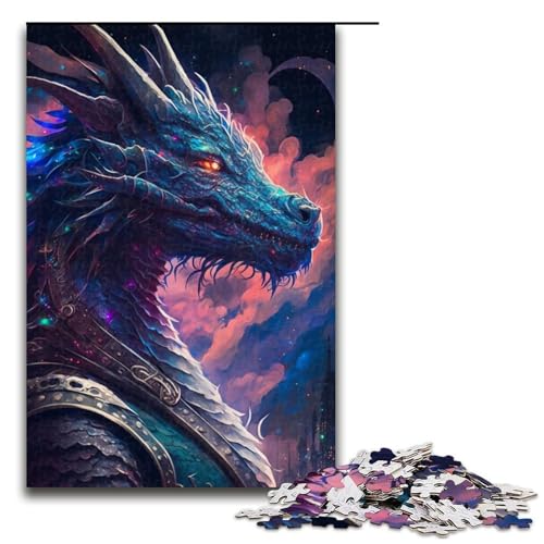 Puzzleteile „Dragonborn – Entspannende Unterhaltung Heimdekoration – 1000 Teile (75 x 50 cm) von DEEPPAPEU