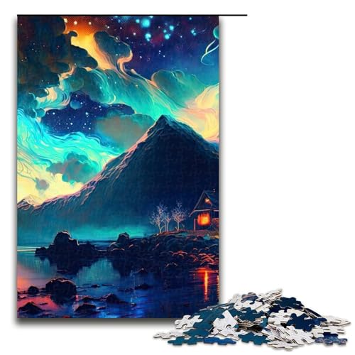 Puzzleteile „Magische Landschaft“ Holzpuzzle für Erwachsene anspruchsvolles Denkspiel für Teenager Spaß für den Familienspielabend 1000 Teile (75 x 50 cm) von DEEPPAPEU