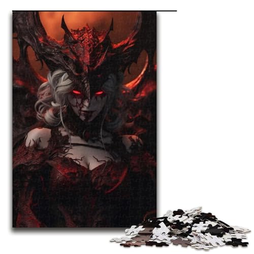 Puzzleteile Blutroter Schatten Holzpuzzle für Erwachsene anspruchsvolles Denkspiel für Teenager Spaß für den Familienspielabend 1000 Teile (75 x 50 cm) von DEEPPAPEU