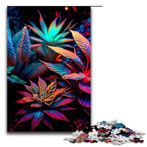 Puzzleteile Bunte Pflanzen Holzpuzzle für Erwachsene anspruchsvolles Denkspiel für Teenager Spaß für den Familienspielabend 1000 Teile (75 x 50 cm) von DEEPPAPEU