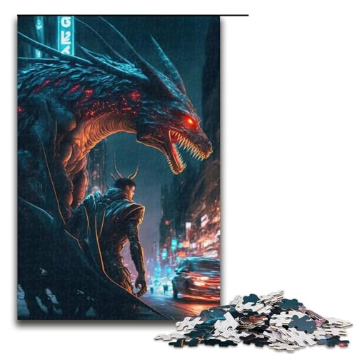 Puzzleteile Drachen-Puzzles entspannende Unterhaltung Heimdekoration 1000 Teile (75 x 50 cm) von DEEPPAPEU