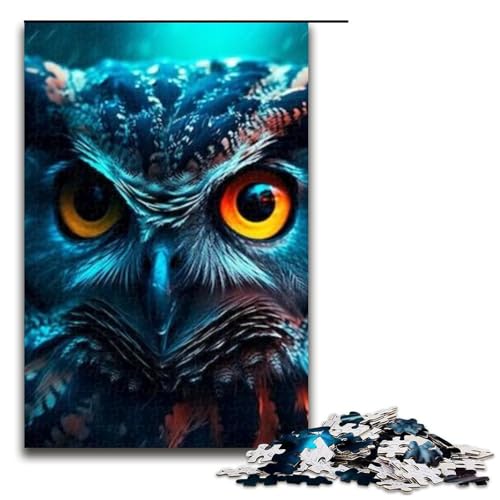 Puzzleteile Fantasie-Eule Holzpuzzle für Erwachsene anspruchsvolles Denkspiel für Teenager Spaß für den Familienspielabend 1000 Teile (75 x 50 cm) von DEEPPAPEU