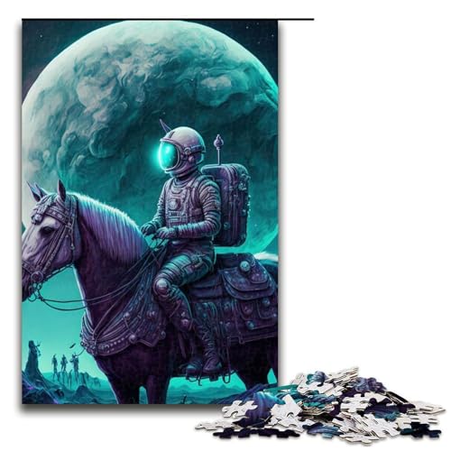 Puzzleteile-Geschenke Pferd Weltraumreise-Puzzle anspruchsvolles Denkspiel für Teenager Spaß am Familienspielabend 1000 Teile (75 x 50 cm) von DEEPPAPEU