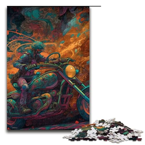 Puzzleteile Harley-Puzzles für Erwachsene anspruchsvolles DIY-Dekorationsspiel interaktives Familienspielzeug 1000 Teile (75 x 50 cm) von DEEPPAPEU