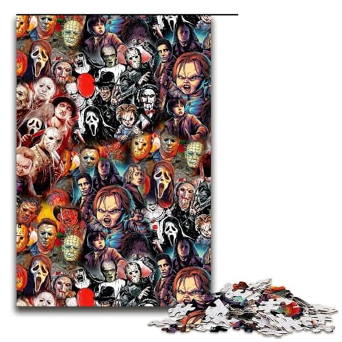 Puzzleteile Horrormonster-Puzzle entspannende Unterhaltung Heimdekoration 1000 Teile (75 x 50 cm) von DEEPPAPEU