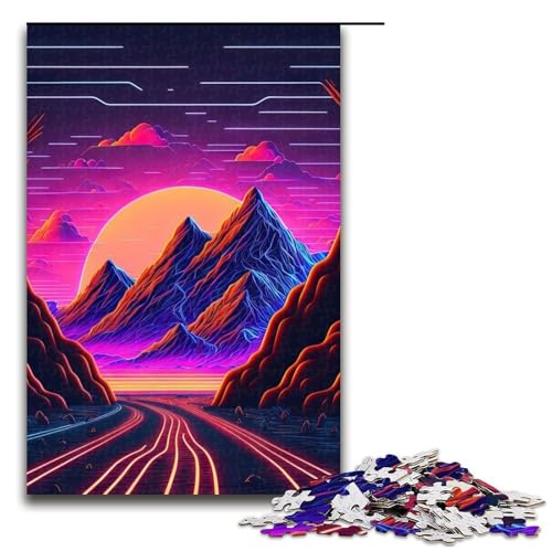 Puzzleteile Jigsaw A Synthwave Journey Anspruchsvolle Puzzles Denkspiel Interaktives Familienspiel Geeignet für Kinder ab 10 Jahren (75 x 50 cm) von DEEPPAPEU