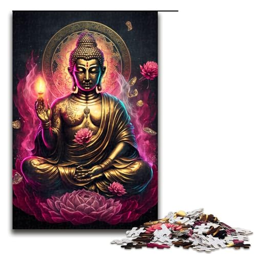 Puzzleteile Jigsaw Buddha Holzpuzzle für Erwachsene anspruchsvolles Denkspiel für Teenager Spaß für den Familienspielabend 1000 Teile (75 x 50 cm) von DEEPPAPEU