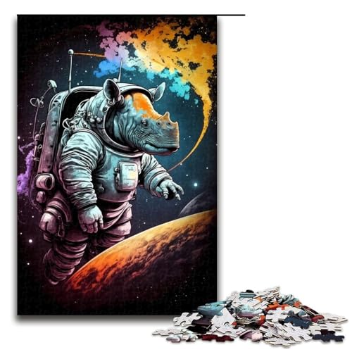 Puzzleteile Jigsaw Cool Rhino Anspruchsvolle Puzzles Denkspiel Interaktives Familienspiel Geeignet für Altersgruppen + 1000 PCS (75x50cm) von DEEPPAPEU