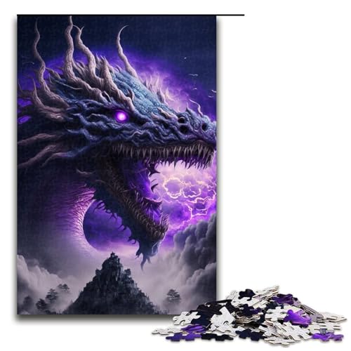 Puzzleteile Jigsaw Dragon Anspruchsvolle Puzzles Denkspiel Interaktives Familienspiel Geeignet für Altersgruppen + 1000 PCS (75x50cm) von DEEPPAPEU
