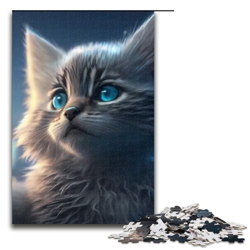 Puzzleteile Jigsaw Fantasy Pet Cat Anspruchsvolle Puzzles Denkspiel Interaktives Familienspiel Geeignet für Altersgruppen + 1000 Teile (75 x 50 cm) von DEEPPAPEU