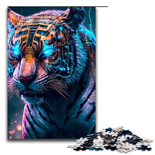 Puzzleteile Jigsaw Tiger Holzpuzzle für Erwachsene anspruchsvolles Denkspiel für Teenager Spaß für den Familienspielabend 1000 Teile (75 x 50 cm) von DEEPPAPEU