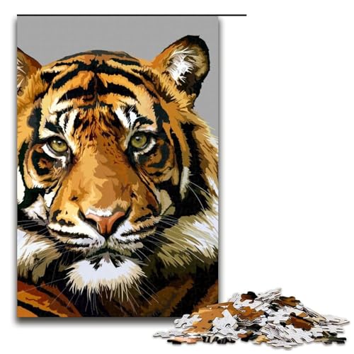 Puzzleteile Jigsaw Tiger anspruchsvolle Puzzles Denksportaufgabe interaktives Familienspiel geeignet für Kinder ab 10 Jahren (75 x 50 cm) von DEEPPAPEU
