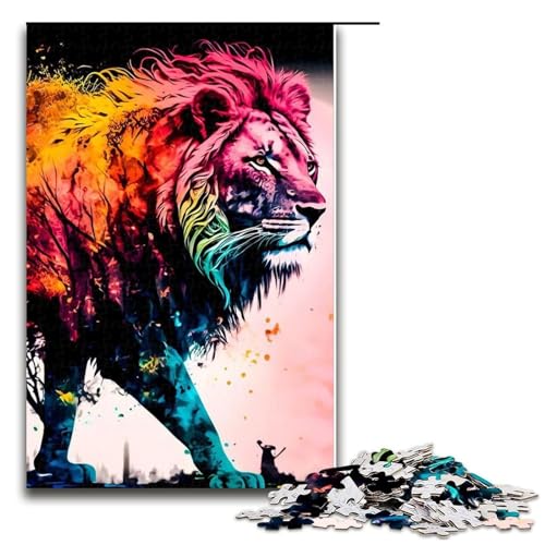 Puzzleteile Löwen-Puzzle für Erwachsene perfekt für Heimdekoration Geburtstage Feiertage und Geschenke 1000 Teile (75 x 50 cm) von DEEPPAPEU