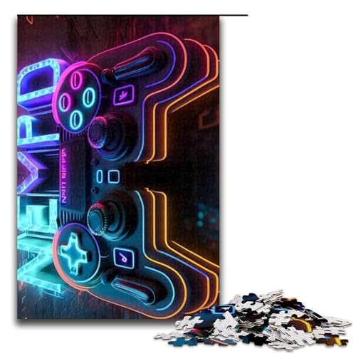 Puzzleteile Neon-Spiel Puzzles für Erwachsene anspruchsvolles DIY-Dekorationsspiel interaktives Familienspielzeug 1000 Teile (75 x 50 cm) von DEEPPAPEU
