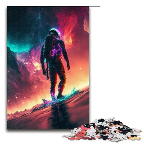 Puzzleteile Puzzle „Astronaut Surft auf den Sternen“ anspruchsvolle Puzzles Denksportaufgabe interaktives Familienspiel geeignet für Kinder ab 10 Jahren 1000 Teile (75 x 50 cm) von DEEPPAPEU